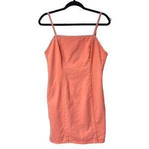 MP D denim coral pink body-con mini dress sexy flirty med Y2K punk